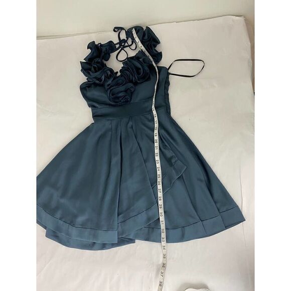 B. Darlin Ruffle Dress Blueish Charcoal Color Party Holiday - Size 3/4 - Picture 7 of 7